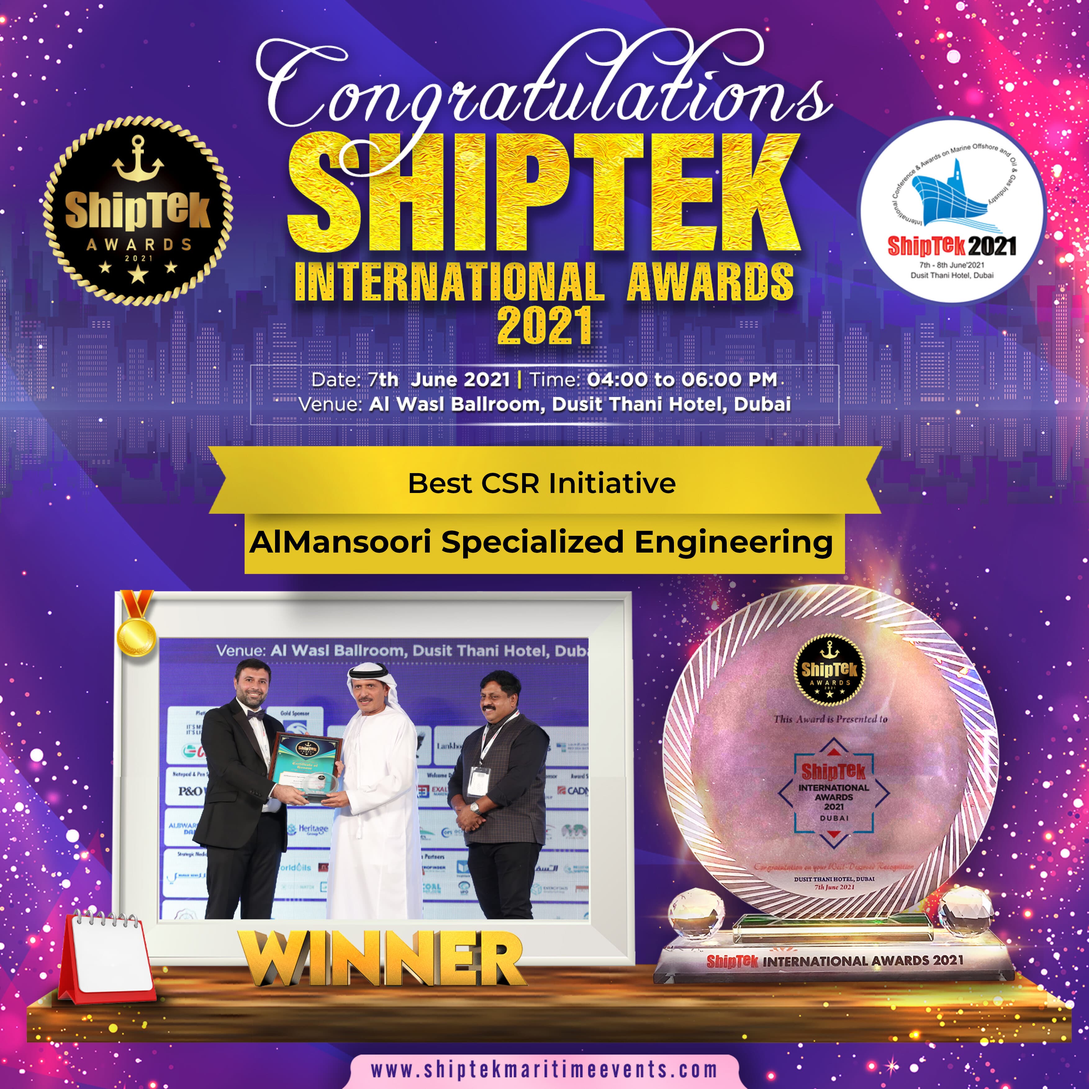 ShipTek2021 Winners